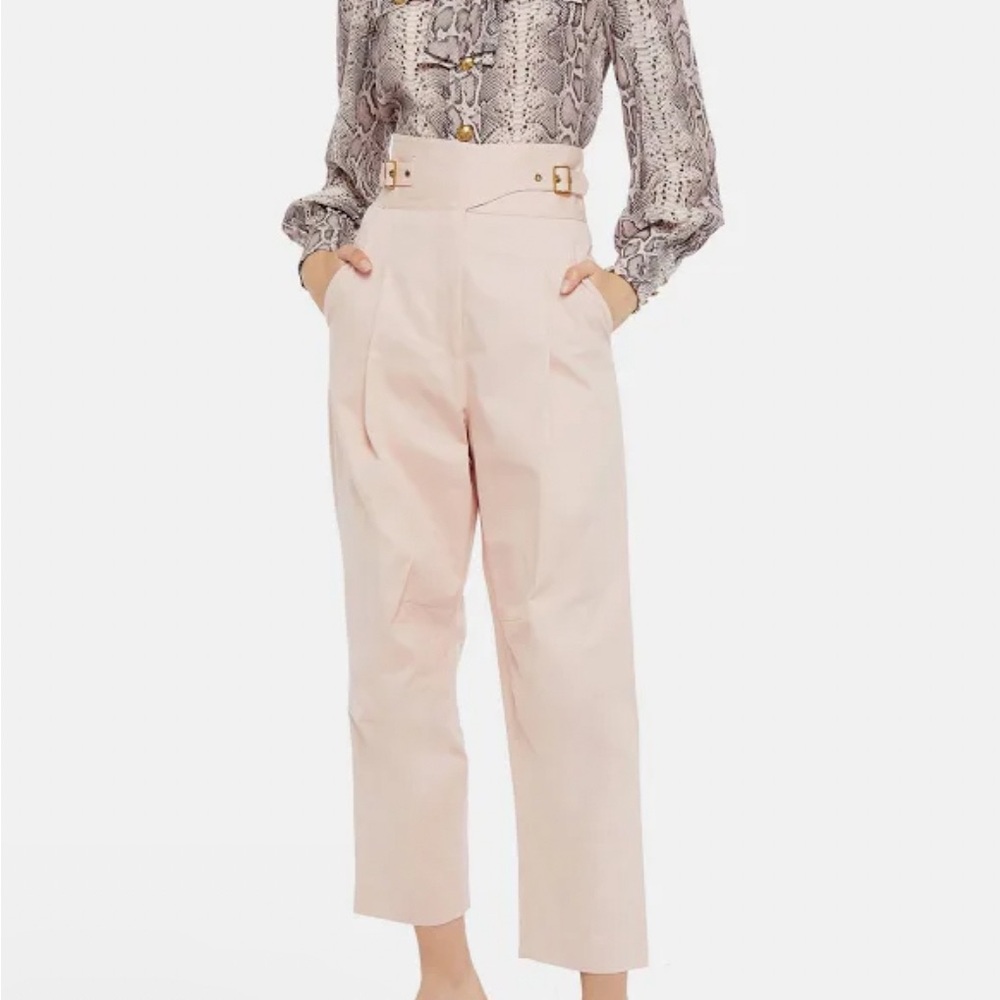 NWT Zimmermann Pink Gabardine Buckle Pants